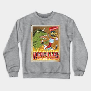 Mystery Science Rusty Barn Sign 3000 - Hercules and Captive Women Crewneck Sweatshirt